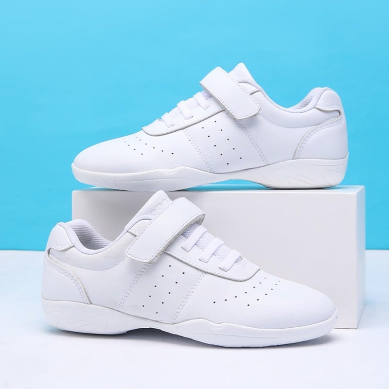 Fenlogft Girl & Youth White Soft Aerobics Shoes Cheerleading Sport Dance Shoes Training Cheer Shoes - Image 4